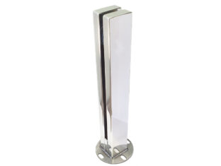 Coluna Torre Pinça 1 Furo para Guarda Corpo de Vidro em Aço Inox 304 30cm Coluna Torre Pinça 1 Furo para Guarda Corpo de Vidro em Aço Inox 304 30cm