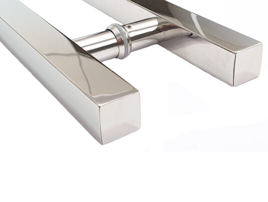 Puxador Porta Pivotante Portão Duplo Inox 304 100cm Quadrado Puxador Porta Pivotante Portão Duplo Inox 304 100cm Quadrado