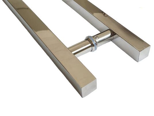 Puxador Porta Pivotante Portão Duplo Inox 304 60cm Quadrado Puxador Porta Pivotante Portão Duplo Inox 304 60cm Quadrado