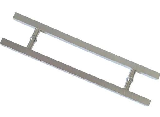 Puxador reto para porta pivotante.