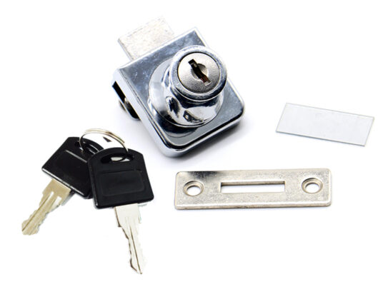 Fechadura Simples Cromado Para Vitrine Sem Furo Fechadura Simples Cromado Para Vitrine Sem Furo