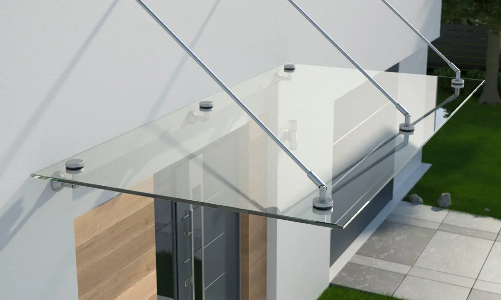 projetos com vidro, toldo de vidro